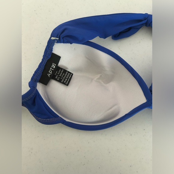 Apt.9 blue bikini Top shell push up Size Medium - Picture 9 of 16